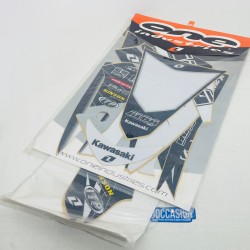 kit déco quad 450 kfxr kawasaki (one industries/alba racing) noir et blanc