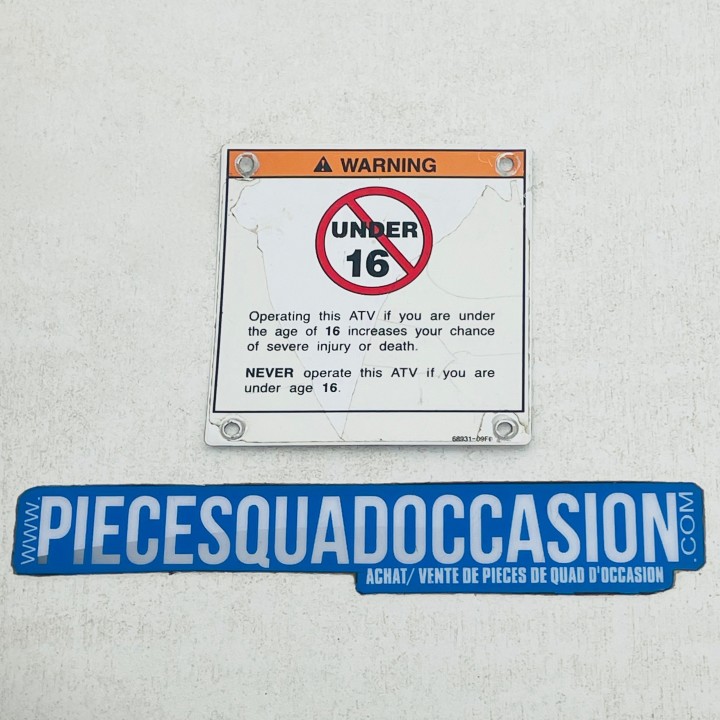 lot de 3 plaque "warning" pour quad 400 ltz/kfx et dvx