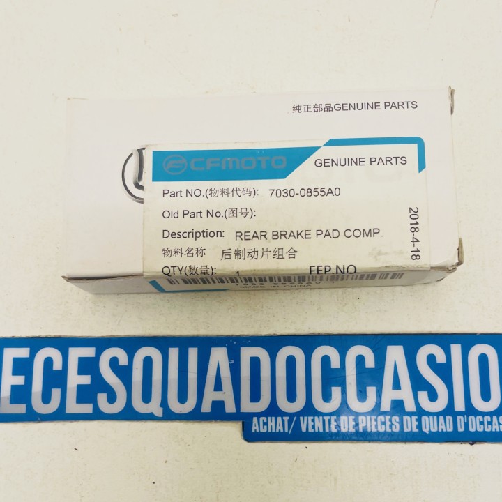 plaquettes de frein arrière quad et ssv UFORCE/CFORCE 500-600-800 CF moto