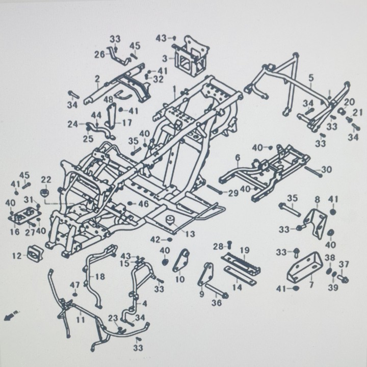 support arrière de cadre quad 550 HY hytrack (N5)