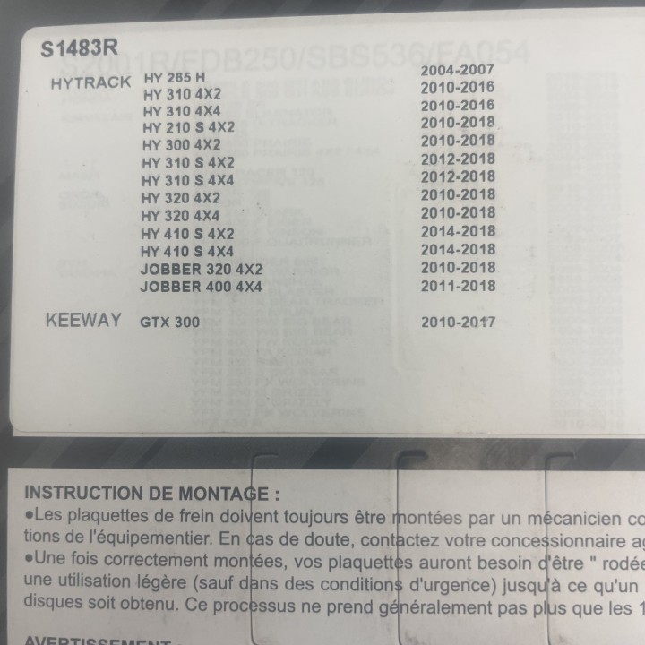 PLAQUETTE DE FREIN - SEMI-MÉTAL R90