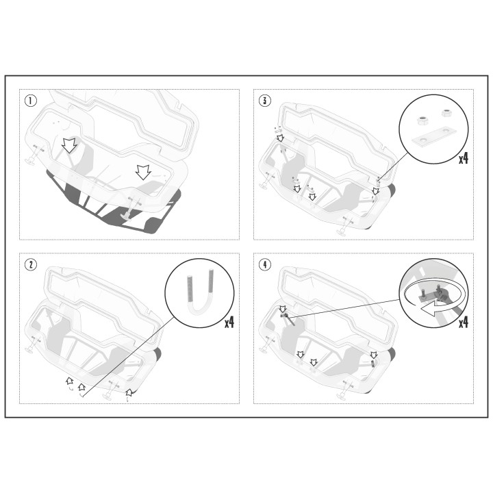 Coffre avant CFMOTO CFORCE 450 pour porte bagage métallique