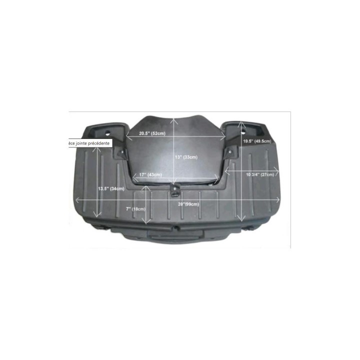 Coffre Quad 75L Noir Mat 107x65x45cm 75L 12Kg