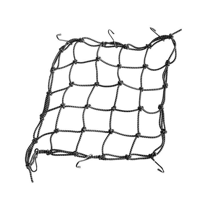 Filet Araignée Pour Casque ou Bagage - 40*40cm - 6 crochets - Noir