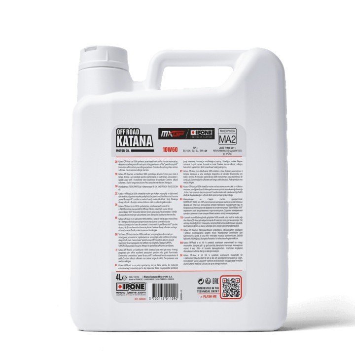 Huile 4T Katana Off Road 10W60 4L