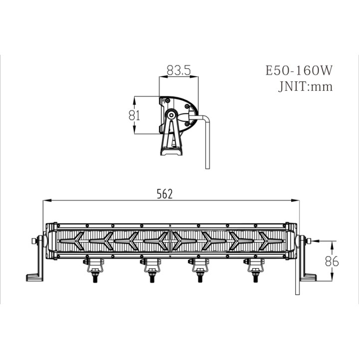 Projecteur LED 22 Pouce (562 mm) avec fonction feux diurne