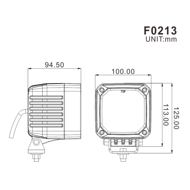 Projecteur cube LED 4 Pouce (100 mm)