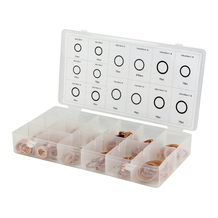 Coffret Joints de Vidange en Cuivre Assortiment de 190 pièces 14 Dime