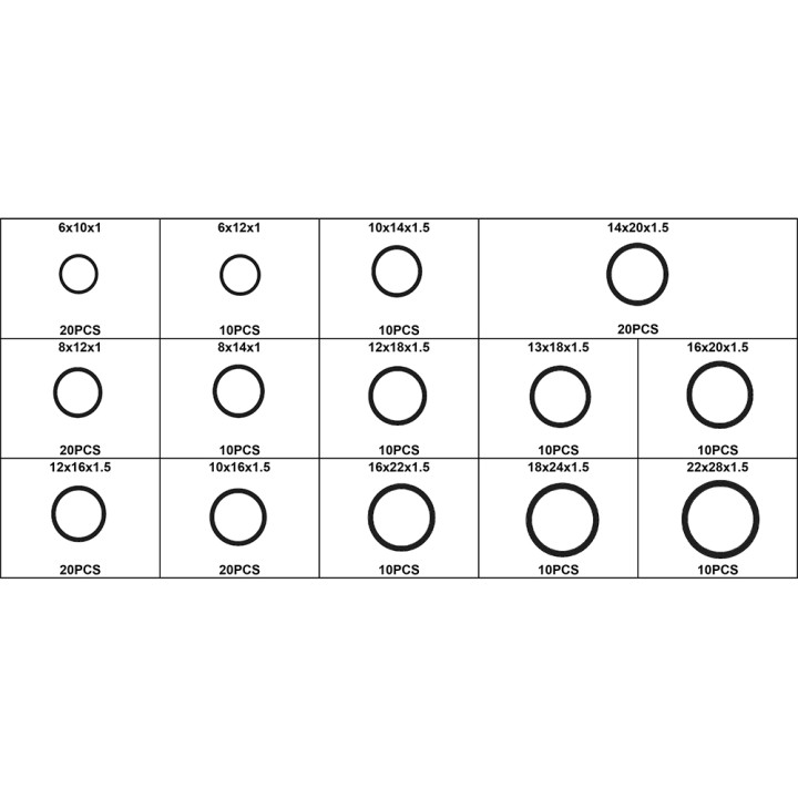 Coffret Joints de Vidange en Cuivre Assortiment de 190 pièces 14 Dime