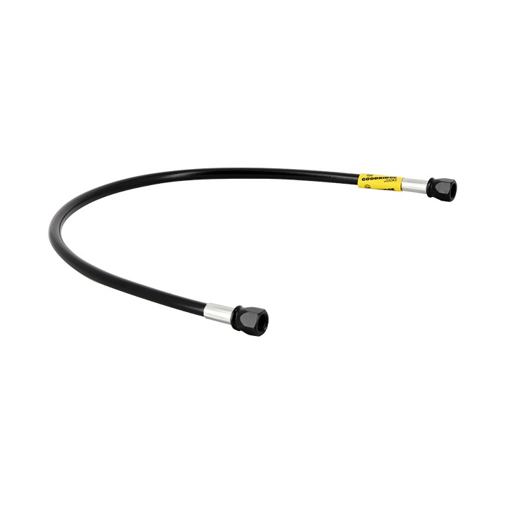 Durite 650mm - Raccords Pré Sertis Gaine Noire Raccords Noirs