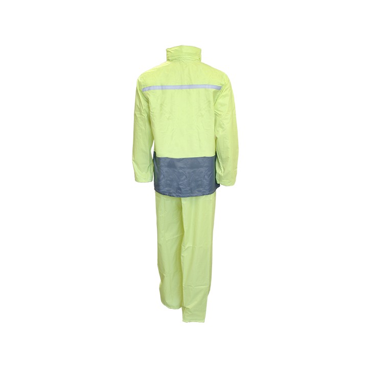 Ensemble Pluie Polyester Revêtement Pvc Jaune Marquages Reflechissant
