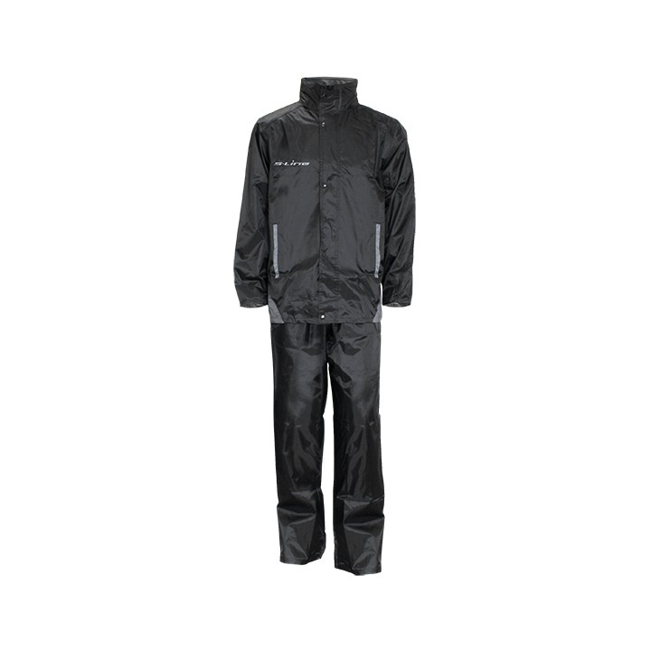 Ensemble Pluie Polyester Revêtement Pvc Noir Marquages Reflechissants