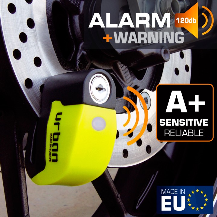 Bloque Disque ø6 mm avec ALARME et AVERTISSEUR Jaune et noir