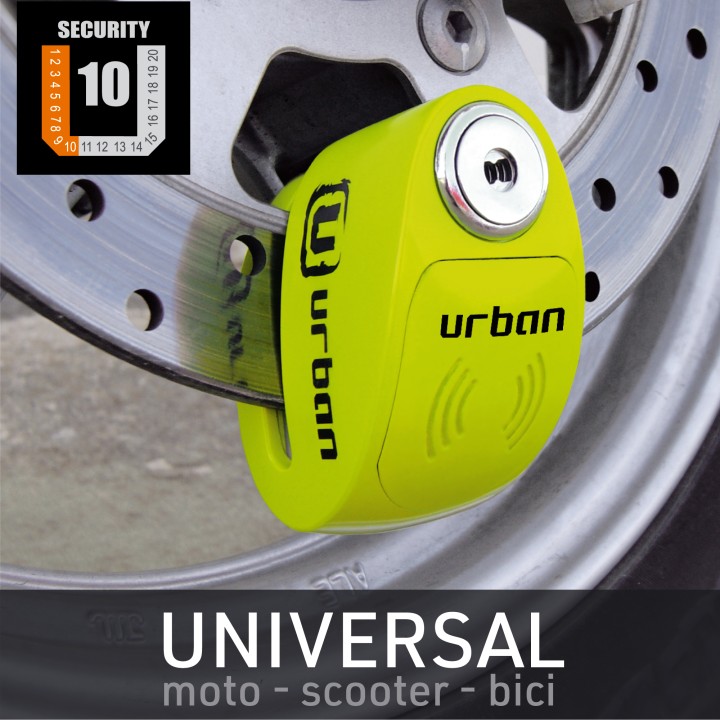 Bloque Disque Ø6 mm avec ALARME - Jaune Fluo