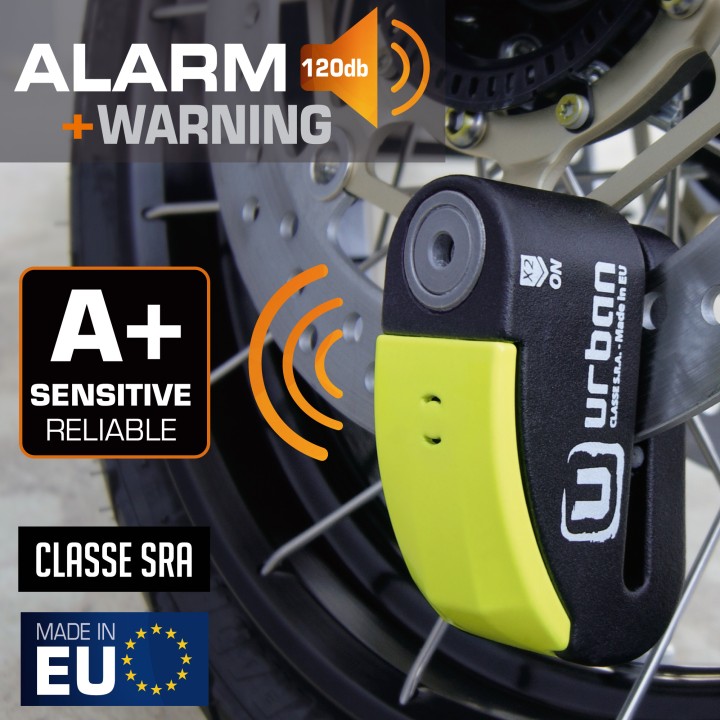 Antivol SRA - Bloque Disque Noir et jaune ø14 mm - Hi-Tech Alarme