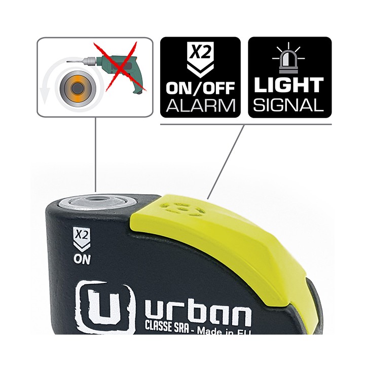Antivol SRA - Bloque Disque Noir et jaune ø10 mm - Hi-Tech Alarme