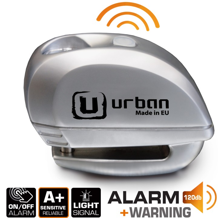 Bloque Disque ø6 mm avec ALARME et AVERTISSEUR métal brossé