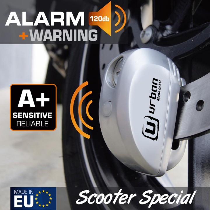 Bloque Disque ø6 mm avec ALARME et AVERTISSEUR métal brossé