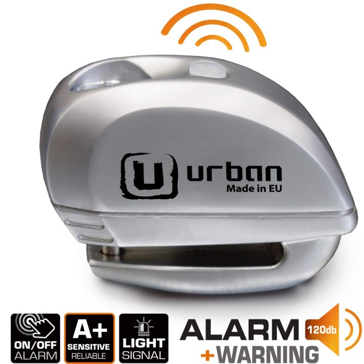 Bloque Disque ø6 mm avec ALARME et AVERTISSEUR métal brossé