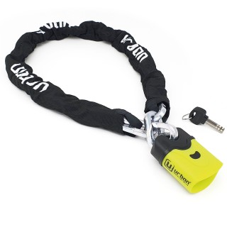 Antivol Chaine + Cadenas - Ø10 - Longeur 1200 mm - Noir et Jaune