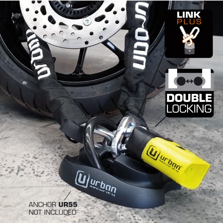 Antivol Chaine + Cadenas - Ø10 - Longeur 1200 mm - Noir et Jaune