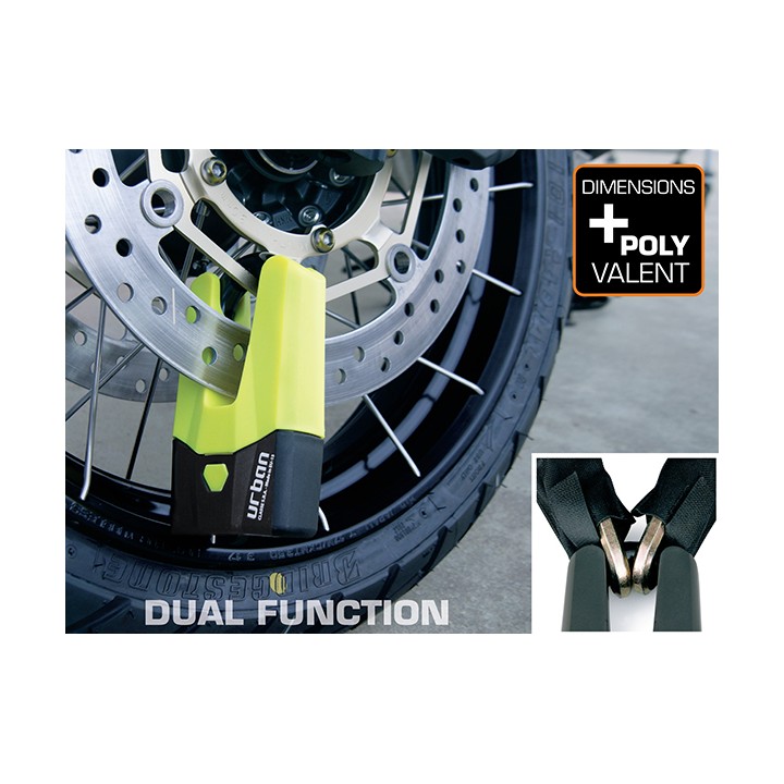 Antivol SRA - Bloque Disque Mini U Ø15 Jaune Homologation
