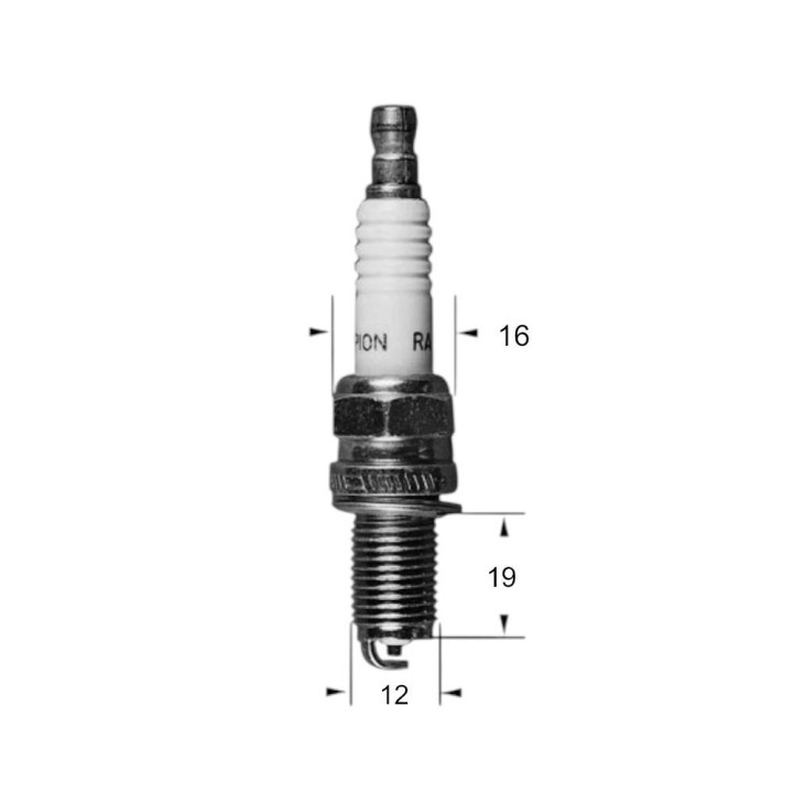 Bougie RA4CHX Ø12mm Culot: 19mm - Equivalence DCPR8EKC