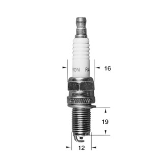 Bougie RA8HC Ø12mm Culot: 19mm - Equivalence DCPR7EA-9