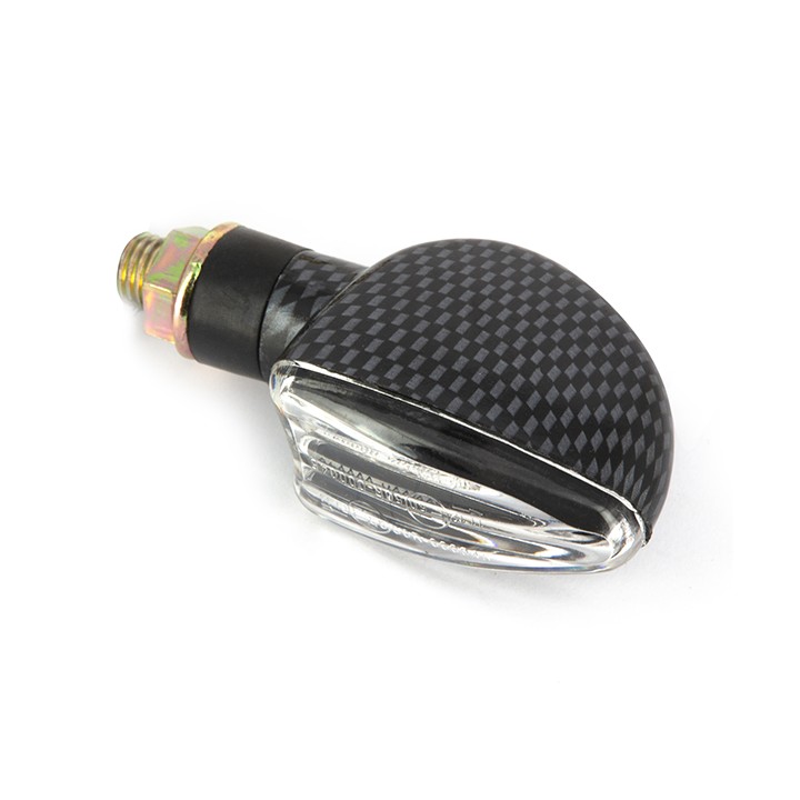 Paire de mini clignotants Triangle court - look carbone