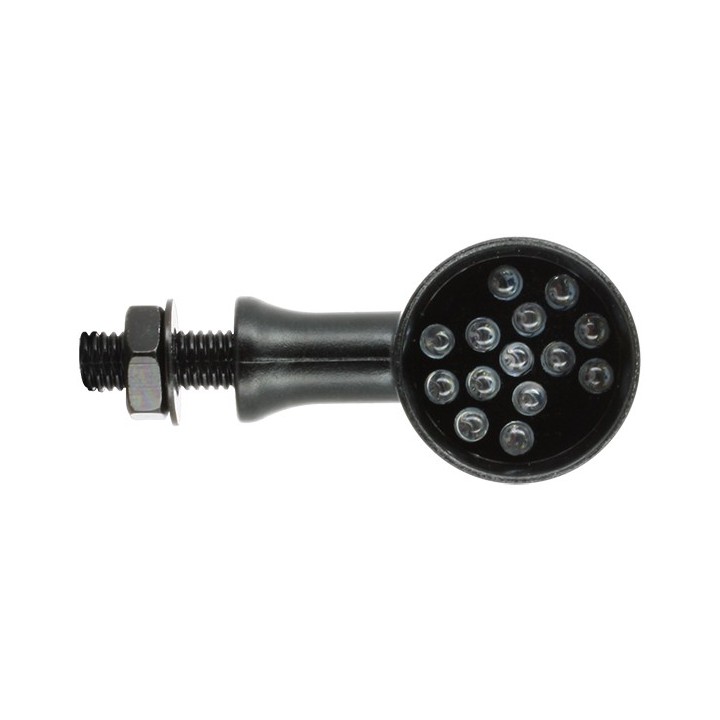 Paire de clignotants LED rond - noir