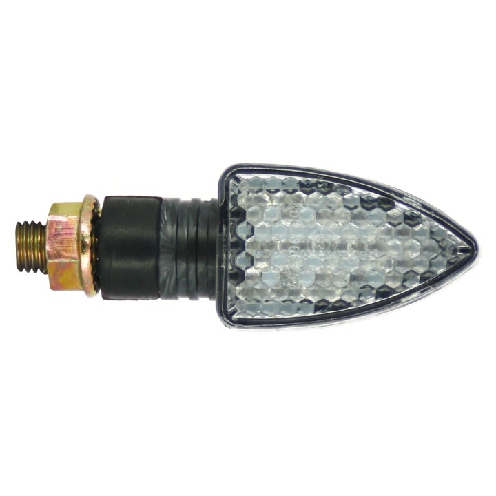 Paire de mini clignotants LED triangulaire court - Look carbone