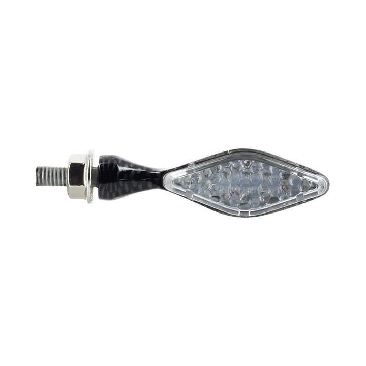 Paire de mini clignotants Losange à LED - Look Carbone