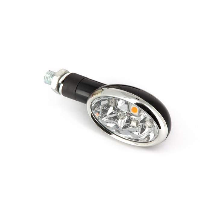 Paire de mini clignotants LED Ovale - noir
