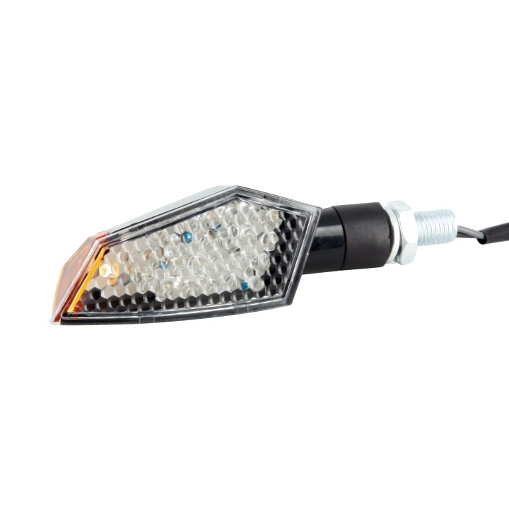 Paire de mini clignotants LED Courbé + Led Latérale - noir