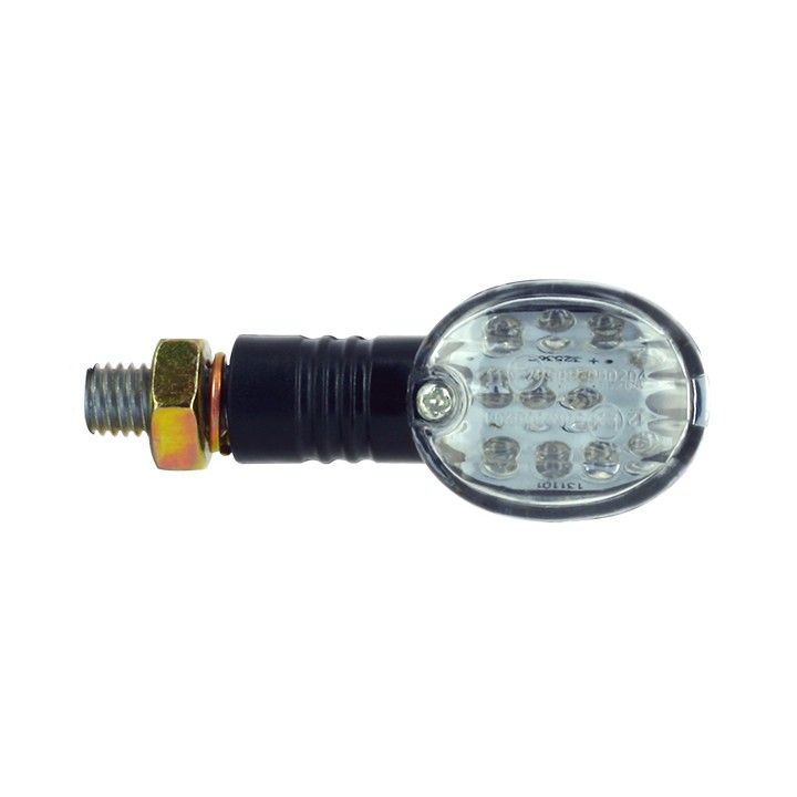 Paire de mini clignotants oval à LED - noir