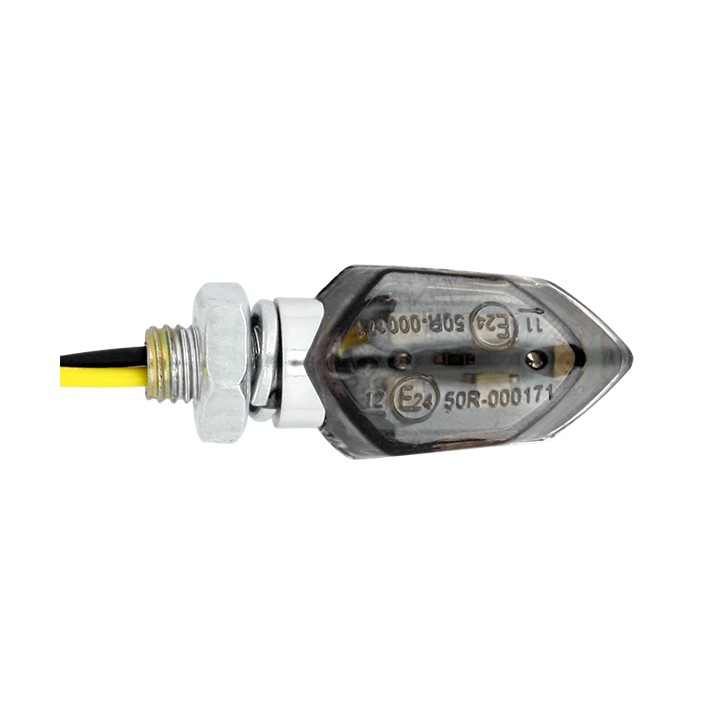 Paire de micro clignotants LED - Chrome