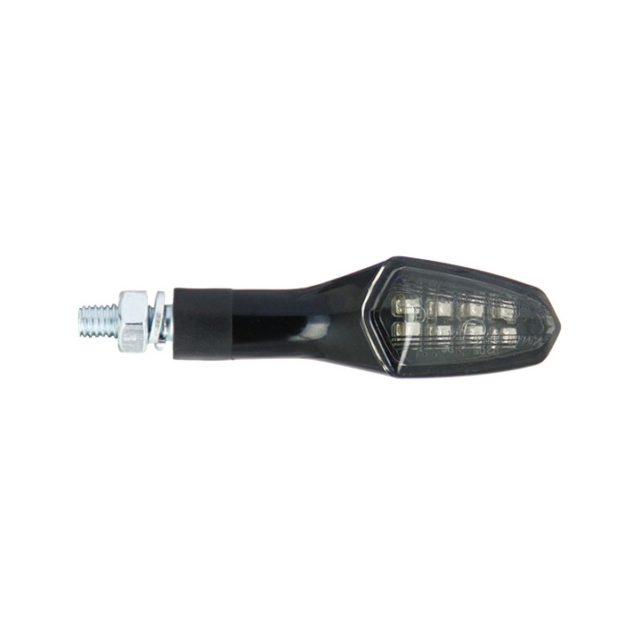Paire de mini clignotants LED Visibles 2 côtés - noir