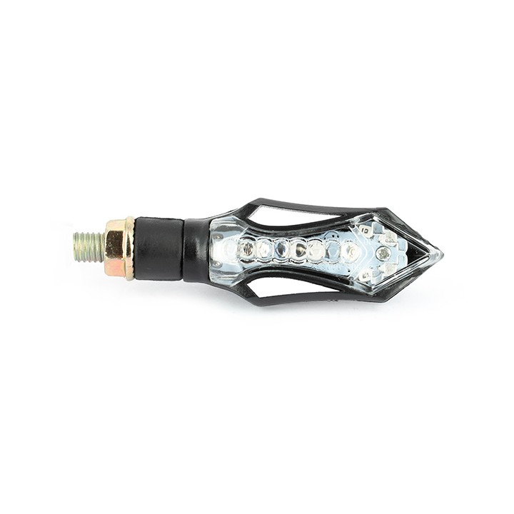 Paire de clignotants universels séquentiels à Leds - Noir avec caboc