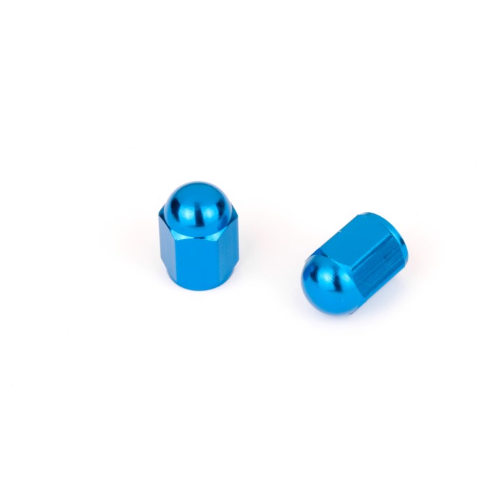 Capuchon de Valve Hexagonal Bleu Vendu par paire