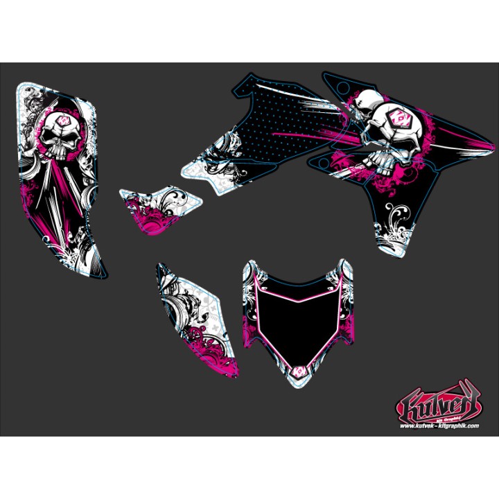 Kit Déco Quad Trash Honda 450 TRX Noir Rose (2008-2009)