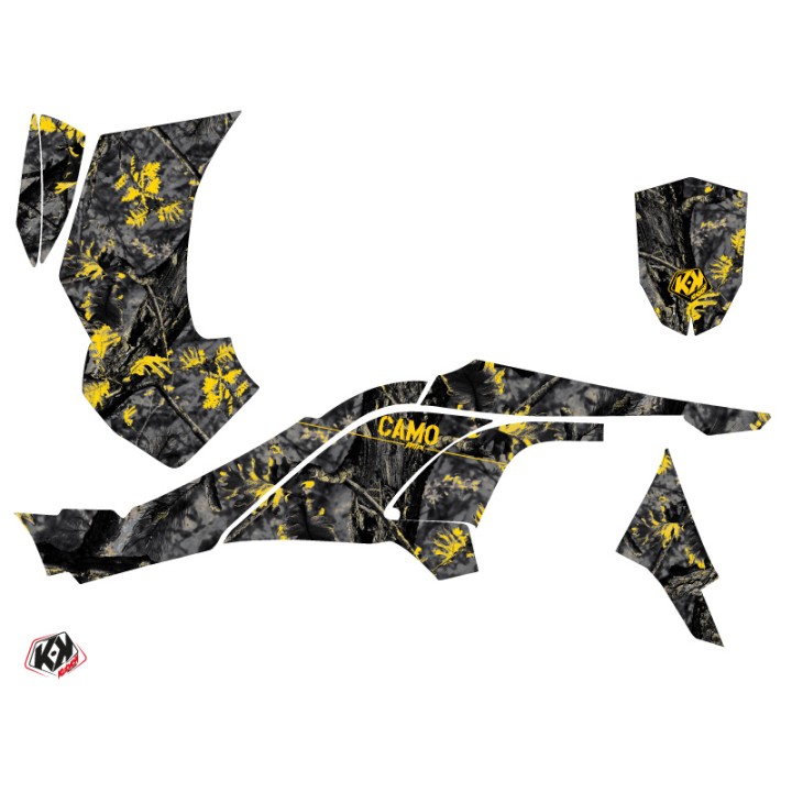 Kit Déco Quad Camo Can Am DS 450 Noir Jaune (2008-2015)