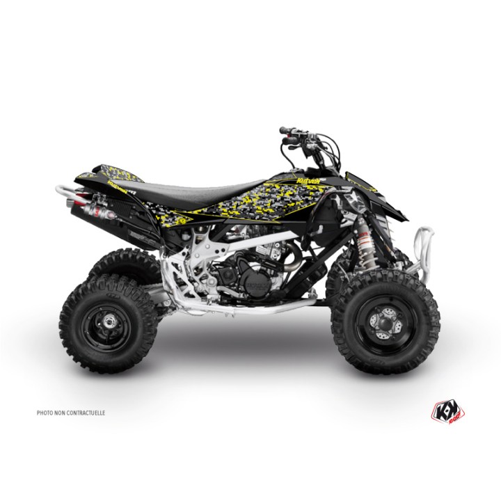 Kit Déco Quad Predator Can Am DS 450 Noir Gris Jaune (2008-2015)