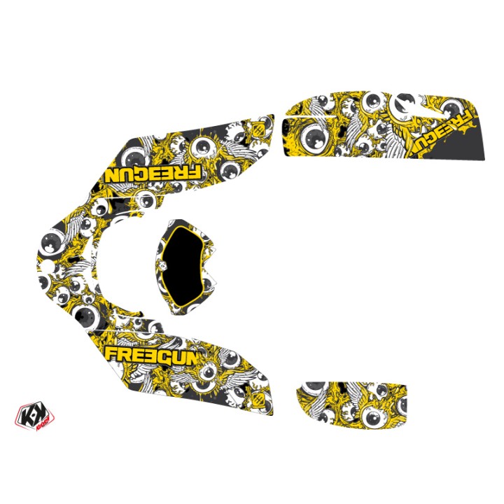 Kit Déco Quad Freegun Eyed Can Am DS 650 Jaune (2001-2006)