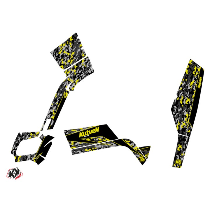 Kit Déco Quad Predator Can Am Outlander 400 XTP Noir Gris Jaune (2004