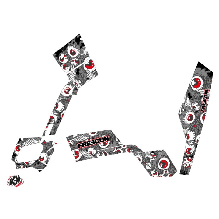 Kit Déco Quad Freegun Eyed Can Am Outlander 400 MAX Gris Rouge (2004-