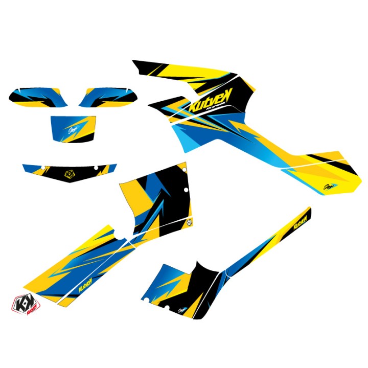 Kit Déco Quad Stage Can Am Outlander 500-650-800 MAX Jaune Bleu (2007