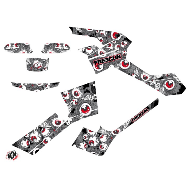 Kit Déco Quad Freegun Eyed Can Am Outlander 500-650-800 MAX Gris Roug