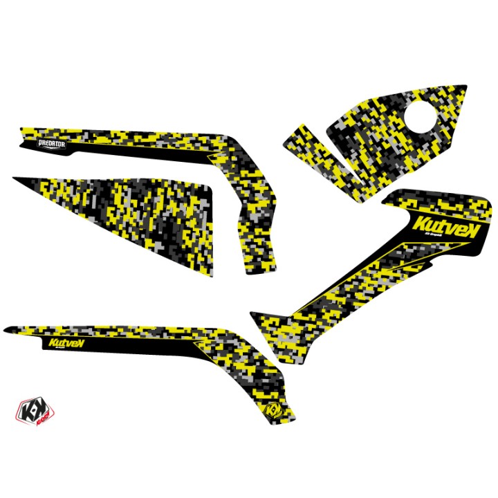 Kit Déco Quad Predator Can Am Outlander 1000 Noir Gris Jaune (2012-20