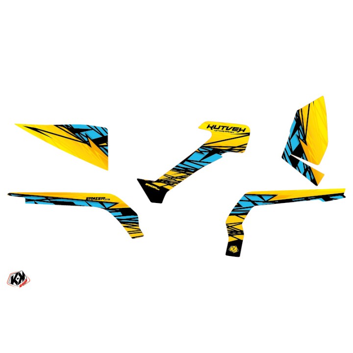 Kit Déco Quad Eraser Can Am Outlander 1000 Jaune Bleu (2012-2015)