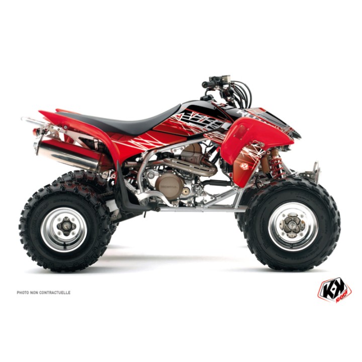 Kit Déco Quad Eraser Honda 250 TRX R Rouge Blanc (2007-2012)